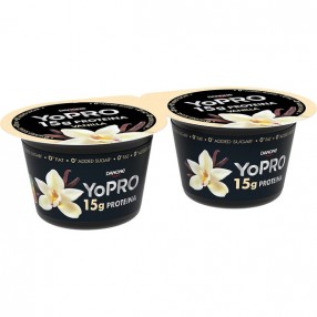 DANONE YOPRO Yogur con vainilla 0% m.g pack 2 unidades
